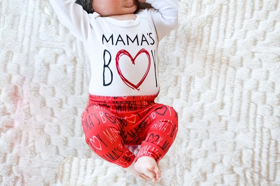 Baby Boy Valentines Day Outfit Mama S Boy Shirt Mother S Day Newborn Boy Coming Home Outfit Hospital Outfit By Cuddle Sleep Dream Catch My Party