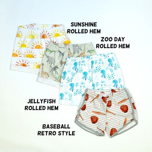 Baby Boy Shorts, Toddler Boy Shorts, Summer Clothes, Shorties for boys, Newborn, Infant, Tropical, Sunshine, Bees, Donut, Waves, Octopus image 4