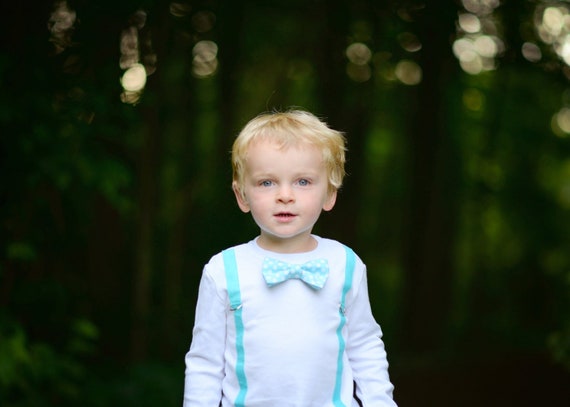 AQUA Suspenders / AQUA tie. Baby Boy Dress Clothes. Toddler Boy Wedding Outfit. Picture Outfit. Bow Tie and Suspenders. Ring Bearer. 2t 3t Il_570xn