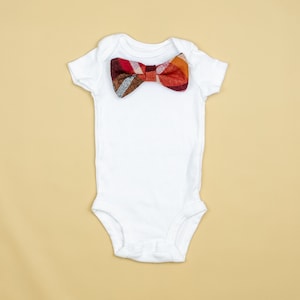 BURGUNDY/black/GOLD PLAID Bow tie Bodysuit. Baby Ties. Baby Bowties. Baby Boy Dress Clothes. Wedding Outfit. Picture Outfit. Ring Bearer.