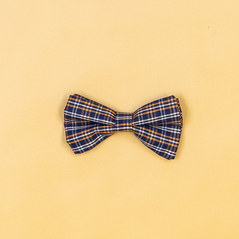 ADD ON. Extra Thanksgiving/Fall Tie or Bowtie for the Oh Snap outfits. Navy w/ Orng Plaid