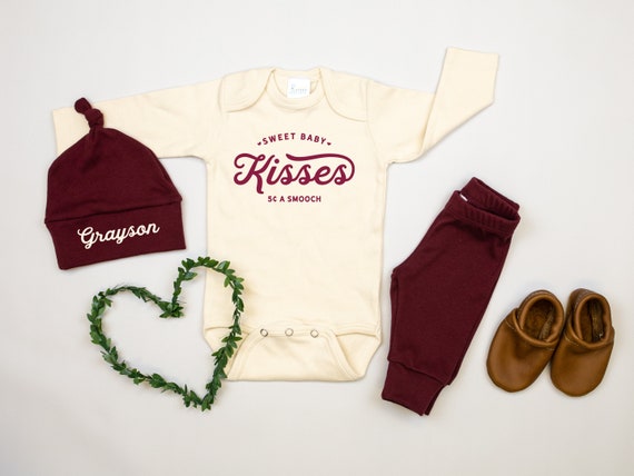 maroon baby outfit