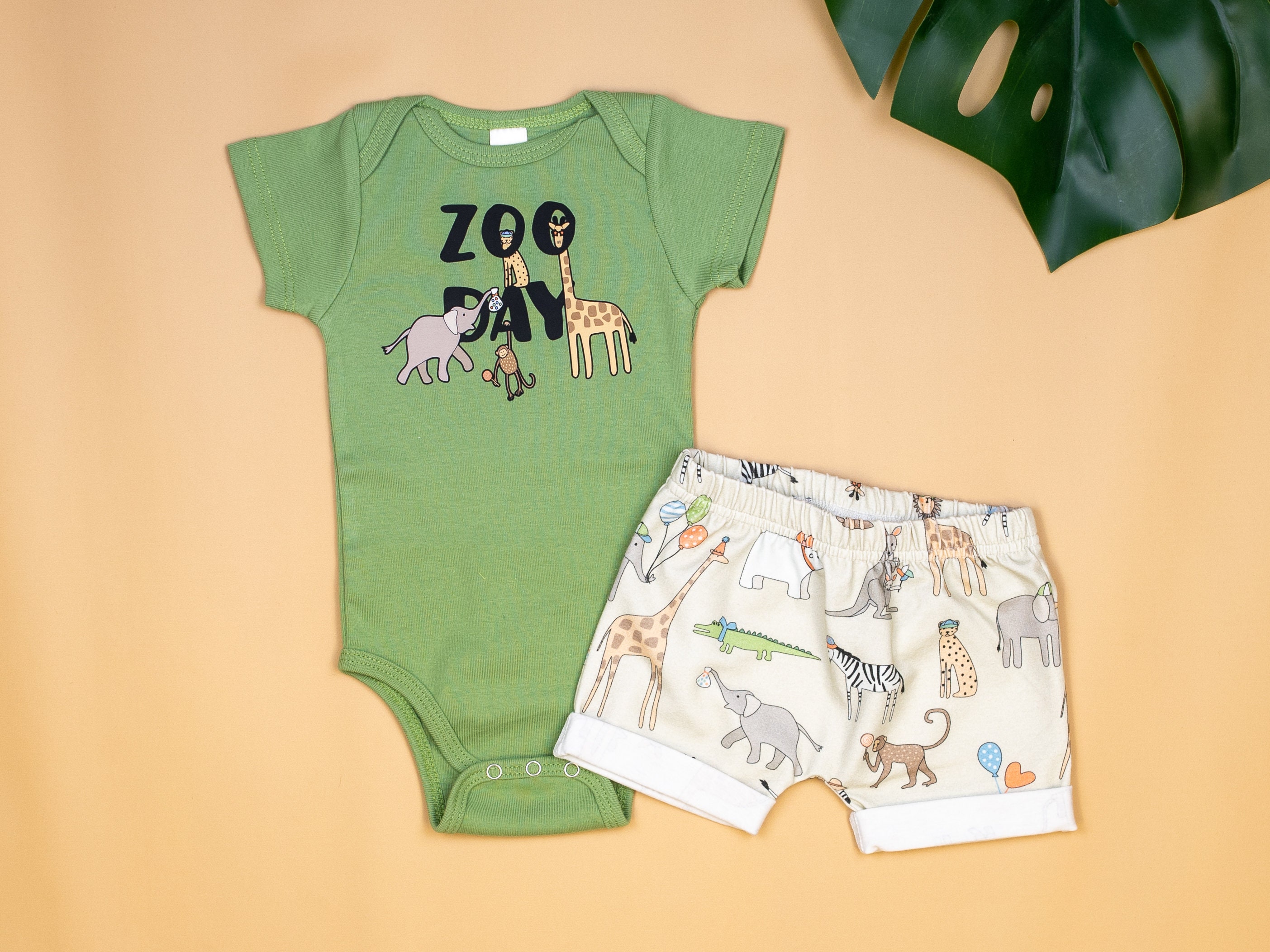 Baby Boy Summer Outfit. Zoo Day. Organic Bodysuit. Cute Boy Etsy Australia