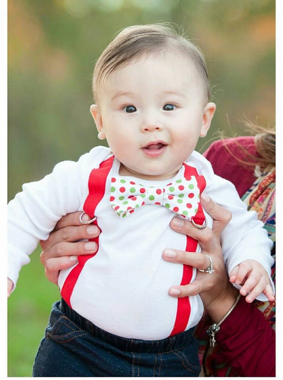 baby boy christmas outfit with suspenders