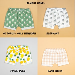 Baby Boy Shorts, Toddler Boy Shorts, Summer Clothes, Shorties for boys, Newborn, Infant, Tropical, Sunshine, Bees, Donut, Waves, Octopus image 6
