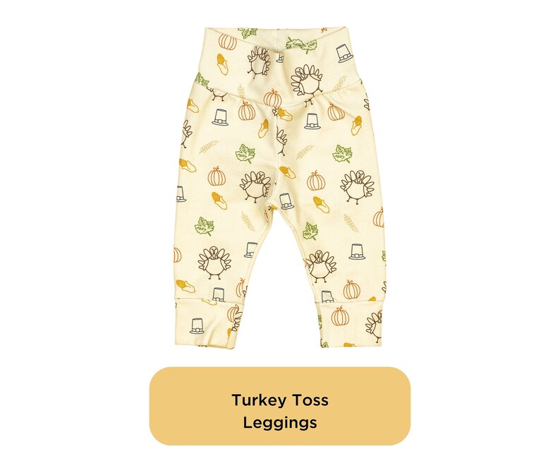 Baby Thanksgiving Pants. Leggings & Joggers. Fall Baby Boy pants, baby girl leggings, gender neutral. turkey, dinosaur, pumpkin pie Turkey Toss Leggings