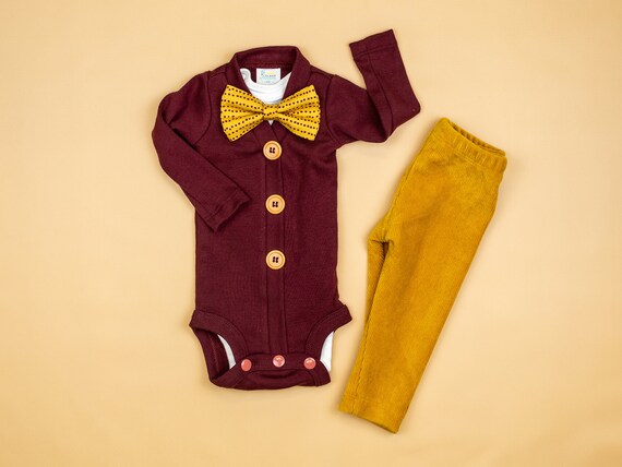 baby boy burgundy outfit