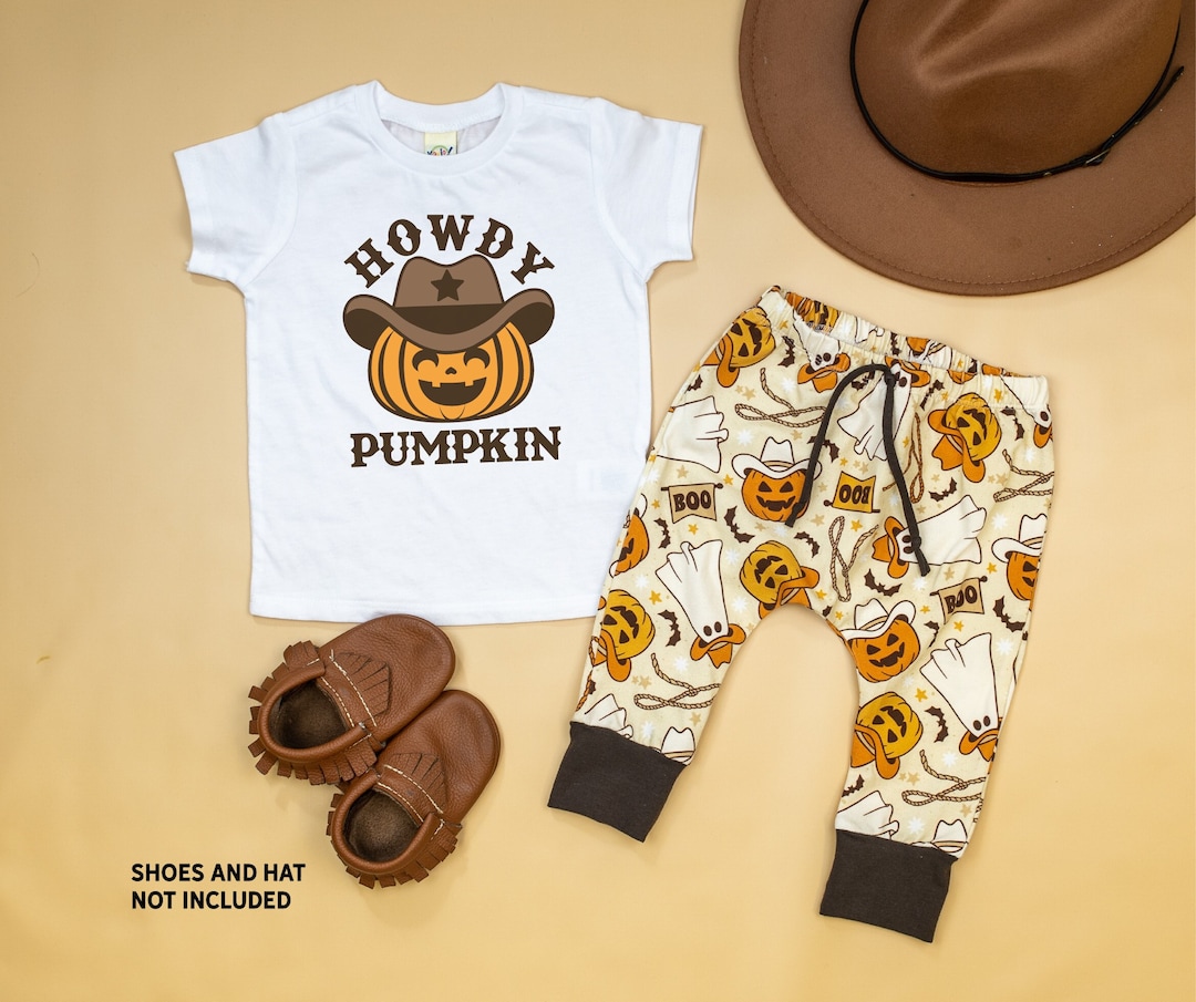 Toddler Boy Halloween Shirt. Western Halloween Shirt Howdy Ghost for