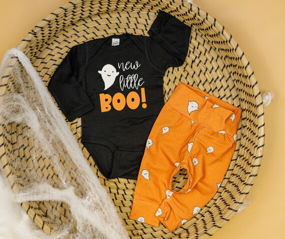 Halloween Coming Home Outfit. Newborn Boy or Newborn Girl. New Little Boo. Ghost Baby Outfit. Halloween Baby Clothes. Baby Announcement