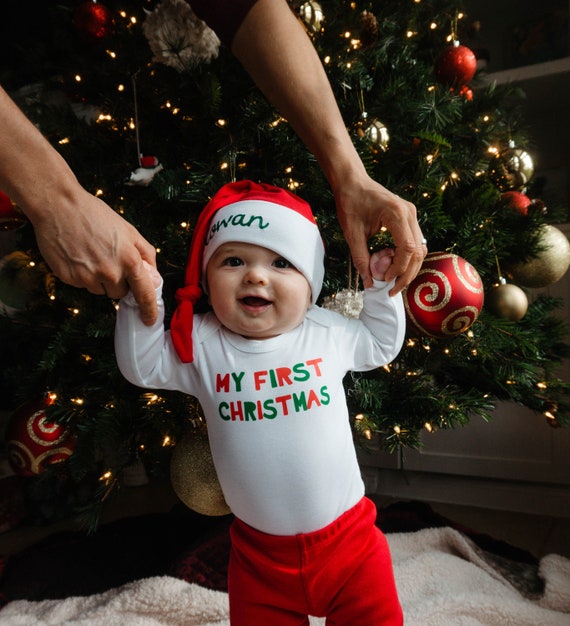 Baby Boys First Christmas Outfit Personalized Baby Santa Hat - Etsy Ireland