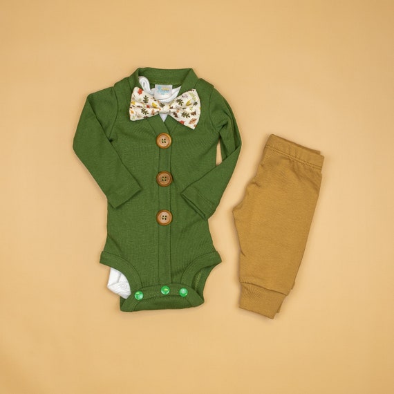 baby boy olive green outfit