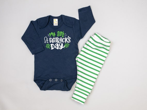 baby boy first st paddys day outfit