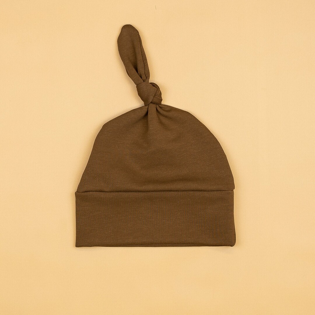 Walnut French Terry Knot Hat. Handmade Cotton/lycra. Newborn - Etsy