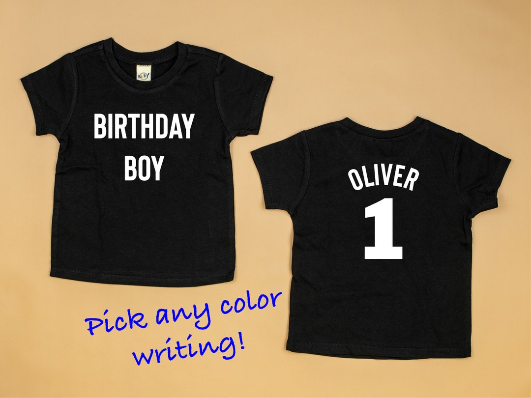 Baby Boy Birthday Shirt. 1st 2nd 3rd 4th. Name on Back. Black Etsy