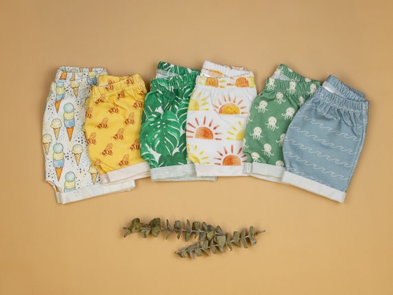 Baby Boy Shorts, Toddler Boy Shorts, Summer Clothes, Shorties for boys, Newborn, Infant, Tropical, Sunshine, Bees, Donut, Waves, Octopus Il_570xn