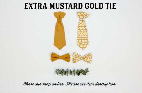 Extra MUSTARD GOLD baby tie. Cuddle Sleep Dream snap on tie, not a standalone bowtie or necktie. Newborn, baby, infant, toddler boys. Bow Il_570xn