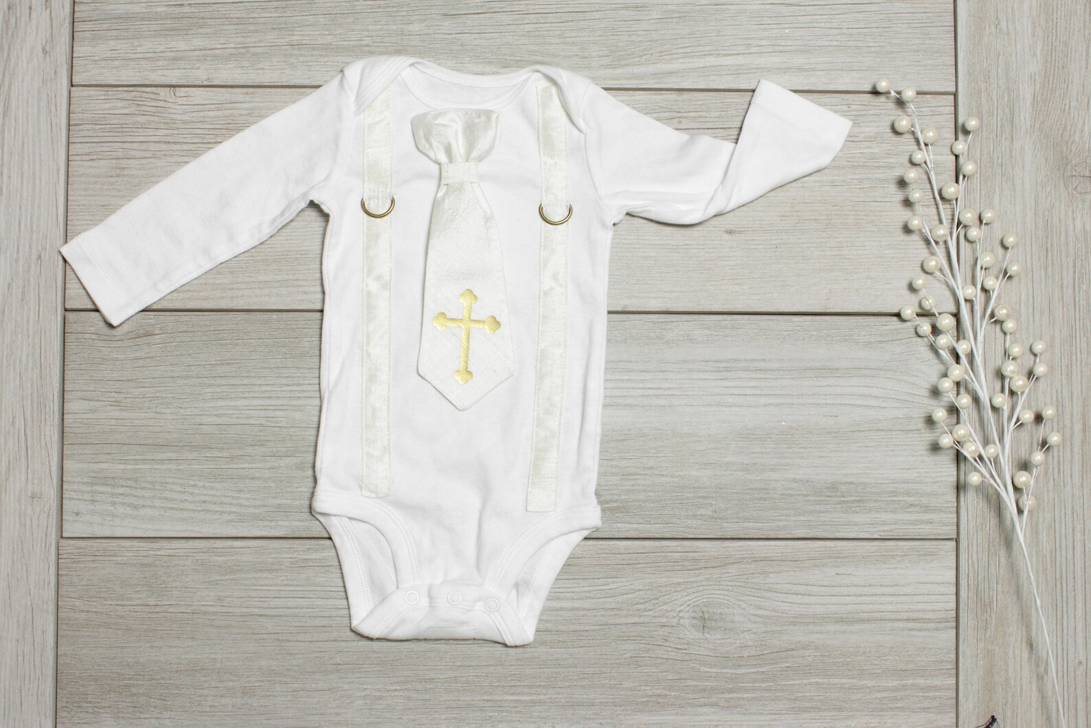 Baby Boy Silk Baptism / Christening Outfit. All White and Gold Etsy