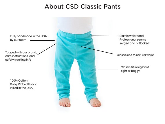 Cloud Blue Baby Pants. Newborn Basics. Handmade Simple