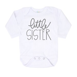Little Sister Bodysuit, SCRIPT, Light GRAY writing