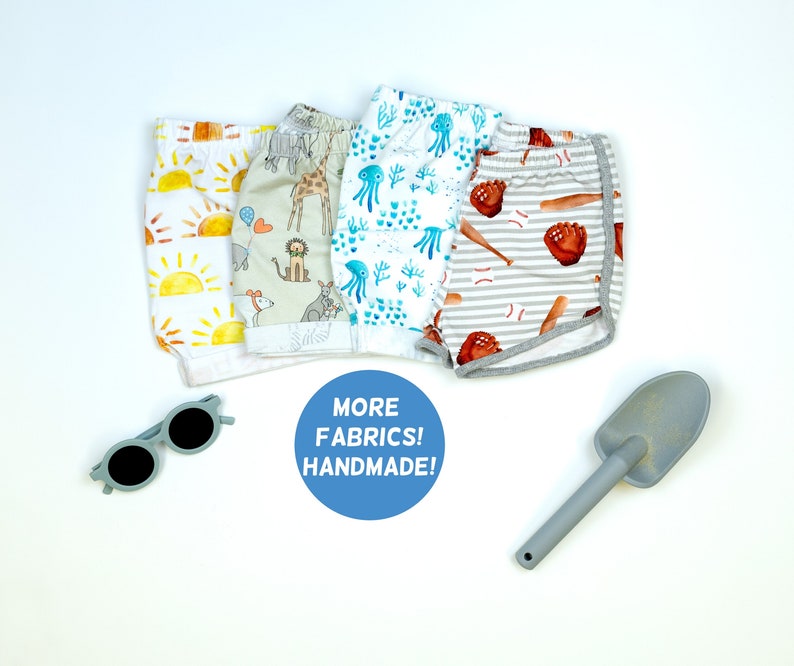 Baby Boy Shorts, Toddler Boy Shorts, Summer Clothes, Shorties for boys, Newborn, Infant, Tropical, Sunshine, Bees, Donut, Waves, Octopus image 1