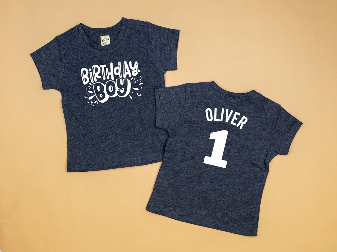 Baby Boy Birthday Shirt. 1st 2nd 3rd 4th. Name on Back. NAVY Etsy