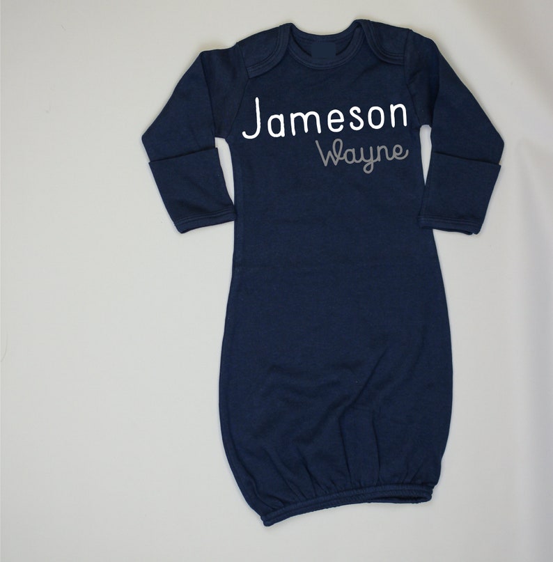 Baby Boy Gown With Name. Personalized. First & Middle Name. Etsy