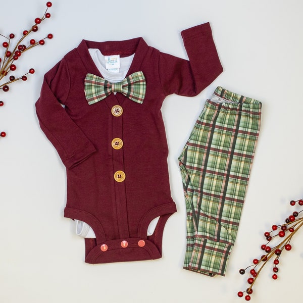 Baby Boy Christmas Outfit Shop Online Etsy