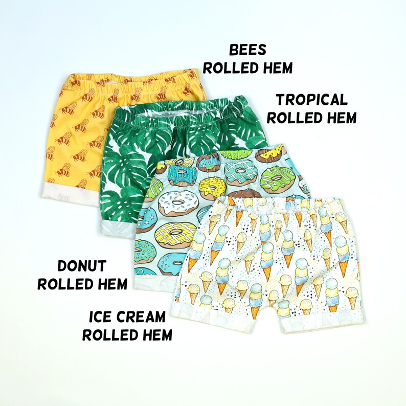 Baby Boy Shorts, Toddler Boy Shorts, Summer Clothes, Shorties for boys, Newborn, Infant, Tropical, Sunshine, Bees, Donut, Waves, Octopus image 5