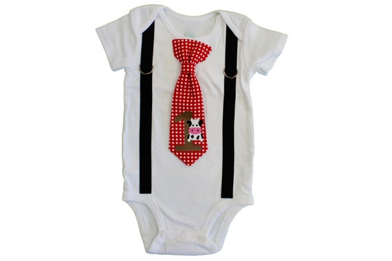 Farm Animal Birthday Outfit Boy. Barnyard 1st Birthday Shirt. Cow Cake Smash Set Boy. Red. Il_570xn