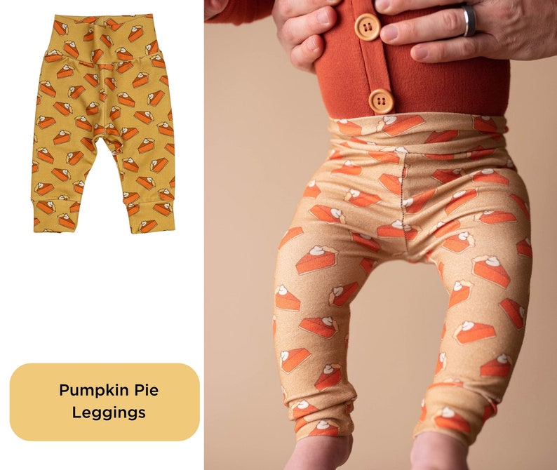 Baby Thanksgiving Pants. Leggings & Joggers. Fall Baby Boy pants, baby girl leggings, gender neutral. turkey, dinosaur, pumpkin pie Pumpkin Pie Leggings