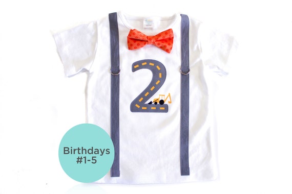 Personalized Construction Birthday Shirt. 2nd Birthday or 1st Birthday Boy Outfit. Backhoe Digger Truck Shirt. Road. 3rd birthday Il_570xn