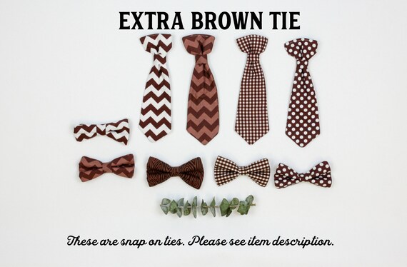 Extra BROWN baby tie. Cuddle Sleep Dream snap on tie, not a standalone bowtie or necktie. Newborn, baby, infant, toddler boys. Bow Tie Il_570xn