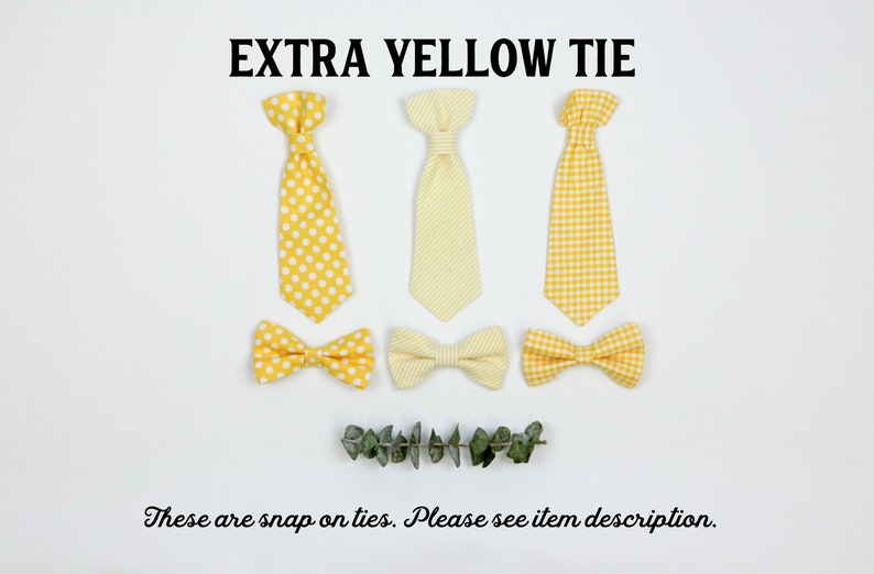 Extra YELLOW baby tie. Cuddle Sleep Dream snap on tie, not a standalone bowtie or necktie. Newborn, baby, infant, toddler boys. Bow Tie image 1