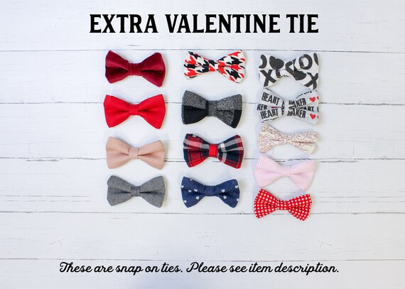 Extra VALENTINE baby tie. Cuddle Sleep Dream snap on tie, not a standalone bowtie or necktie. Newborn, baby, infant, toddler boys. Bow Tie Il_570xn