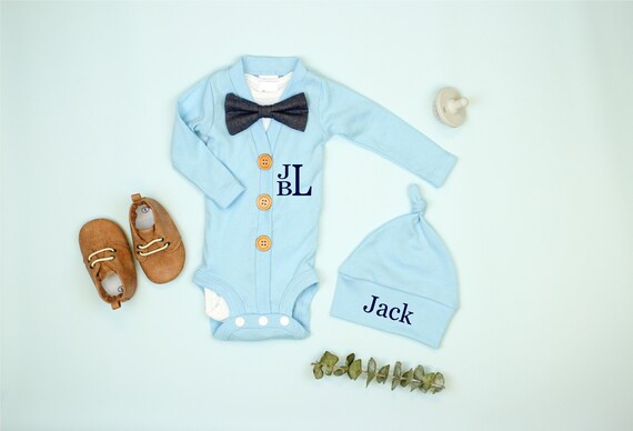 baby boy monogrammed coming home outfit