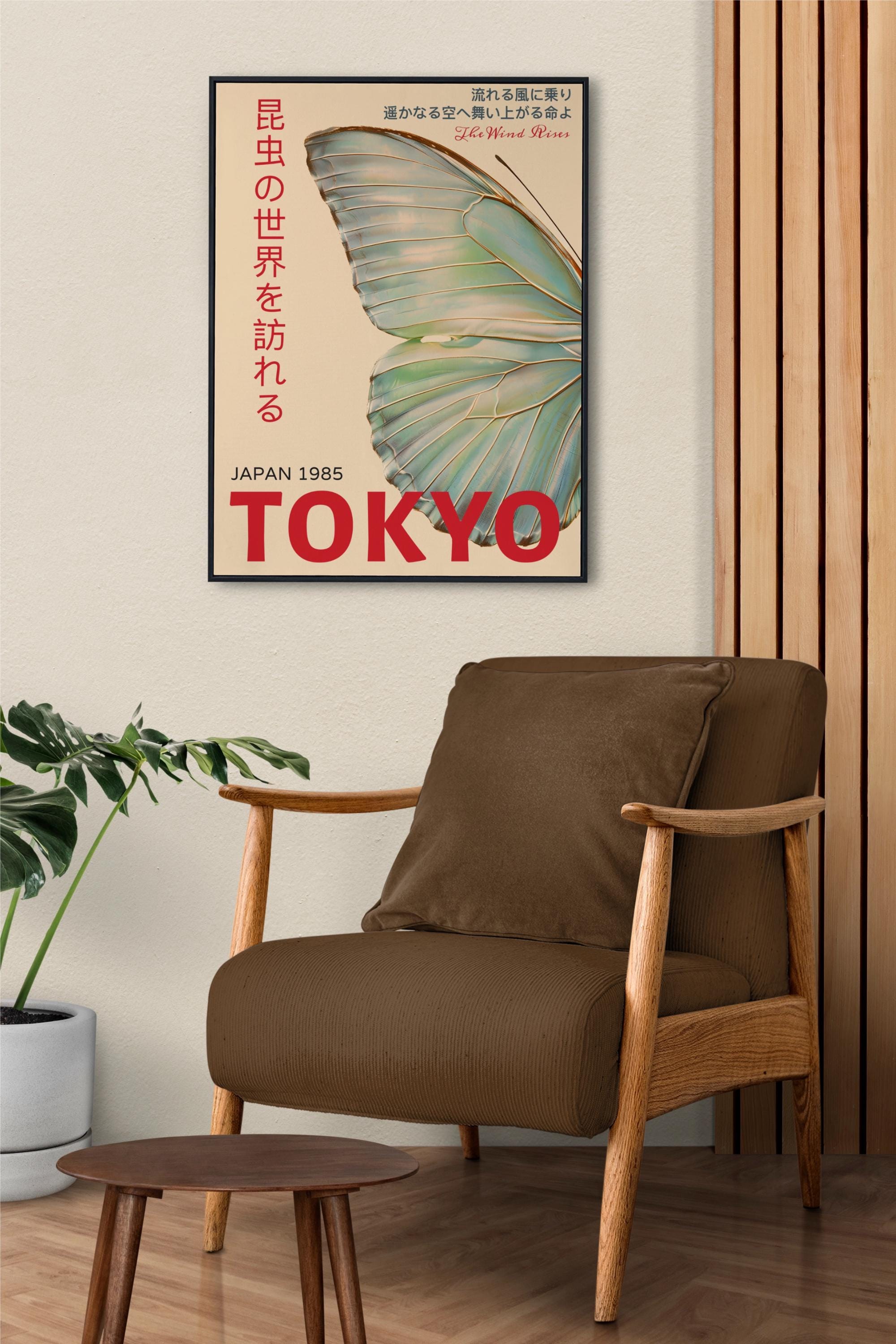 Japanese Poster Tokyo Print –butterfly Wall Art, Custom Size