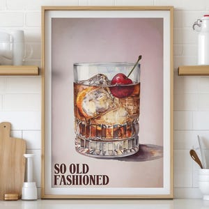 Old Fashioned Art Print | Bar Cart Decor | Cocktail Poster | Signature Drink Sign | Trendy Wall Art | Whiskey Wall Art | Classic Cocktail