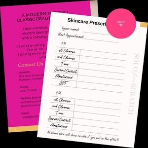 Skincare Prescription Card (Canva Digital Download - Customizable)