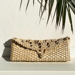 Natural Straw Clutch, Womens Straw Summer Pouch Bag, Wicker Beach Clutch, Party Hand Bag, Woven  Bag, Hand Made Gift
