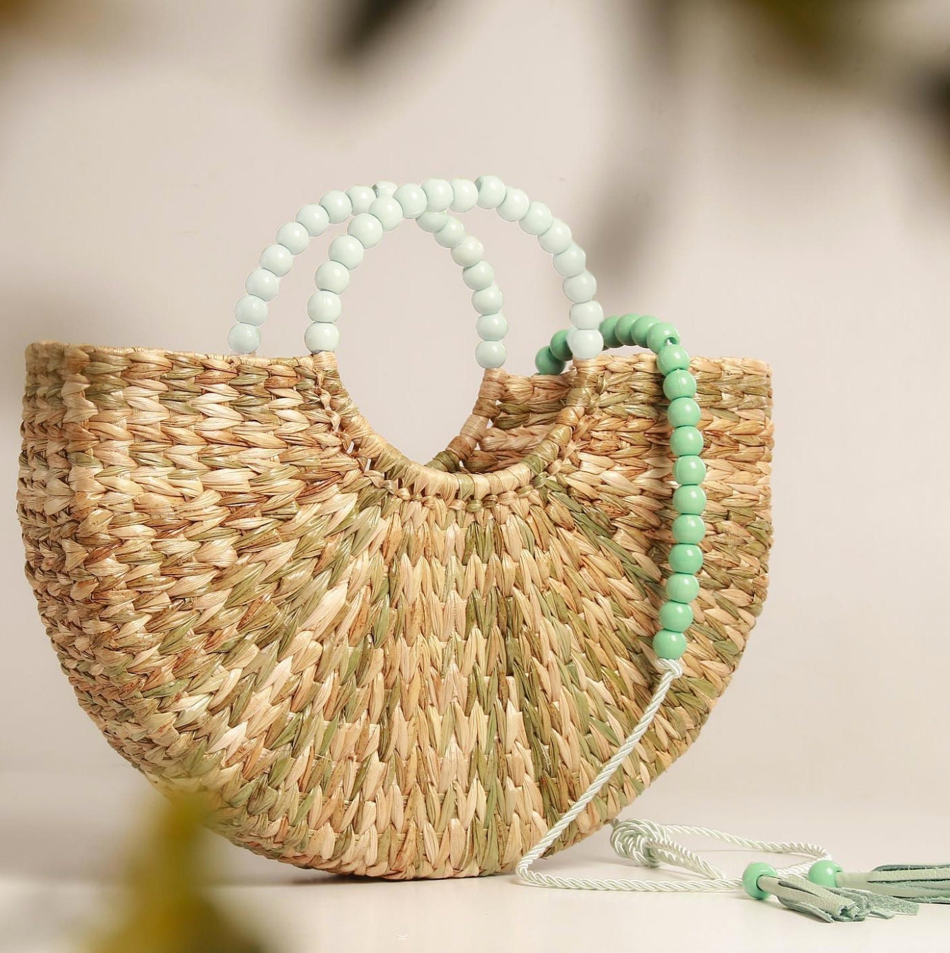 Half-round Rattan Woven Straw Bag, Simple Summer Beach Handbag, Women's  Knitted Crossbody Bag - Temu