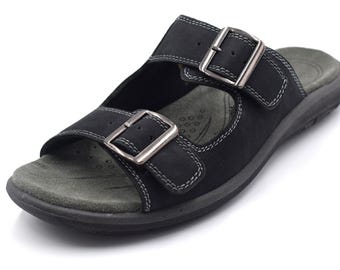 AR-77, NEKTA/ke&#39;nekt/Men&#39;s Double Strap Slides Sandals