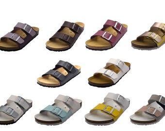 122 MIRAF Sandals, Double Strap Sandals, Leather Sandals, Sandals For Women