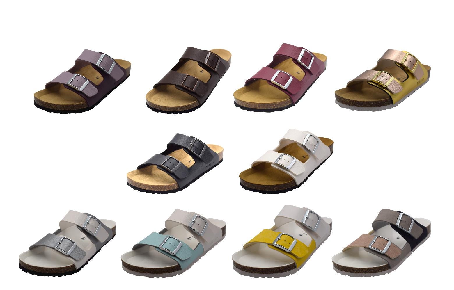 122 MIRAF Sandals, Double Strap Sandals, Leather Sandals, Sandals For Women
