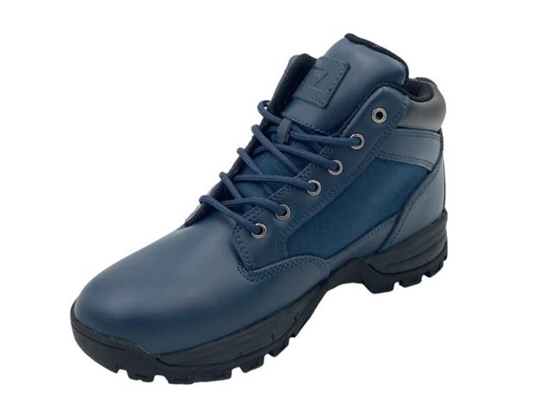 K&ouml;nnte beinhalten: Ein Paar blaue Lederstiefel mit Schn&uuml;rung und einer robusten Sohle.