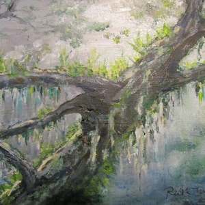Tree Ferns--Original Acrylic Painting on Wood
