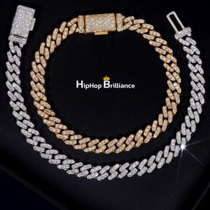 6 mm Moissanite Kubańskie ogniwo Łańcuszek i Bransoletka Prezent dla chłopaka Bransoletka z diamentami hodowanymi laboratoryjnie dla mężczyzn i kobiet z zapięciem pudełkowym prezent urodzinowy