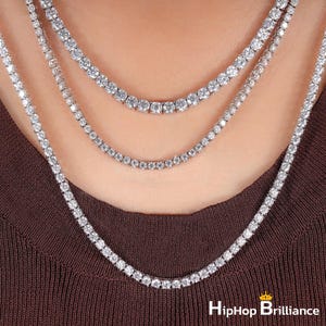 Lab Grown Diamond Tennis Necklace, 2-6mm Diamond Necklace, Lab Grown Diamond Gold Necklace, Iced out chain, Anniversary gift for him or her