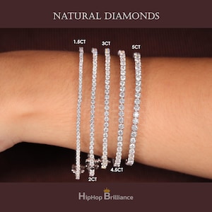 Real Natural Diamond Tennis Bracelet, 10k/14k Solid Gold Diamond Bracelet, 1.5 -5CT Diamond Tennis Bracelet, Infinity Bracelet, Wedding Gift