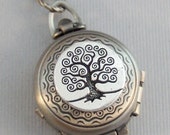 Enchanted Tree,Tree Locket,Tree Necklace,Silver Locket,Silver Necklace,Family Tree,Woodland,Antique Locket.Pill Box,Compartment