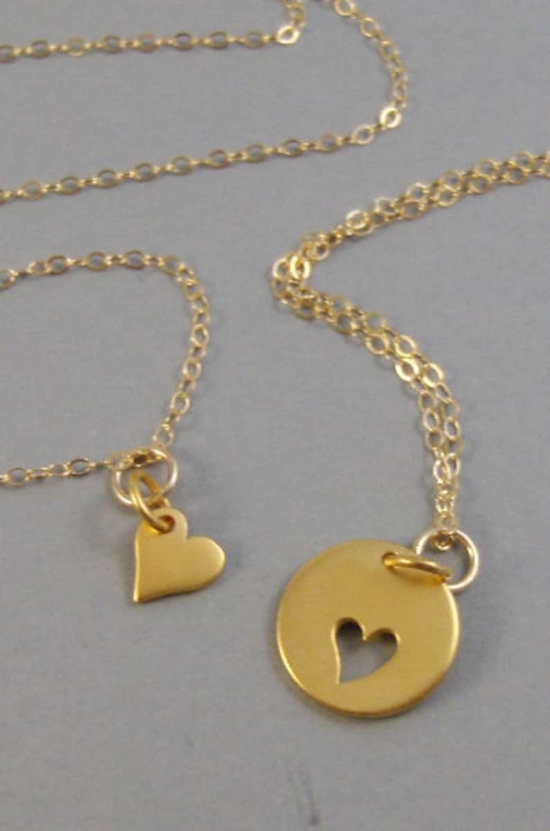 Mother Daughter,Necklace,Gold,Gold Necklace,Gold Mother Daughter Necklace,Mom Necklace,Mom Jewelry,Mother,Heart Heart Necklace,Love you,
